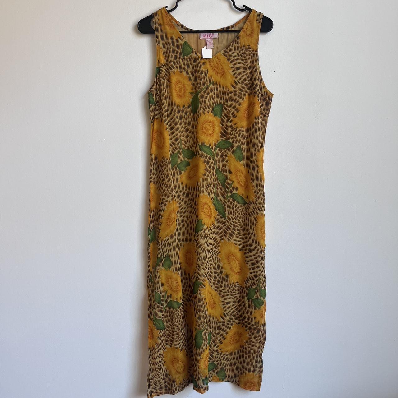 vintage sunflower dress!🌻 brand: sit a tagged as... - Depop