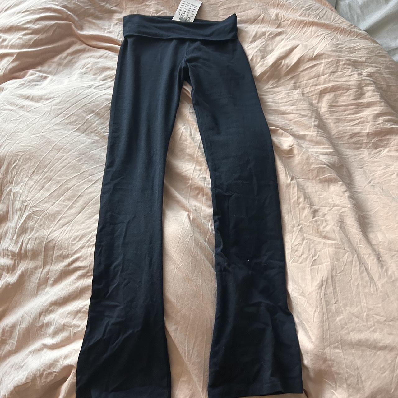 Navy blue brandy melville Priscilla (flare leggings)... Depop