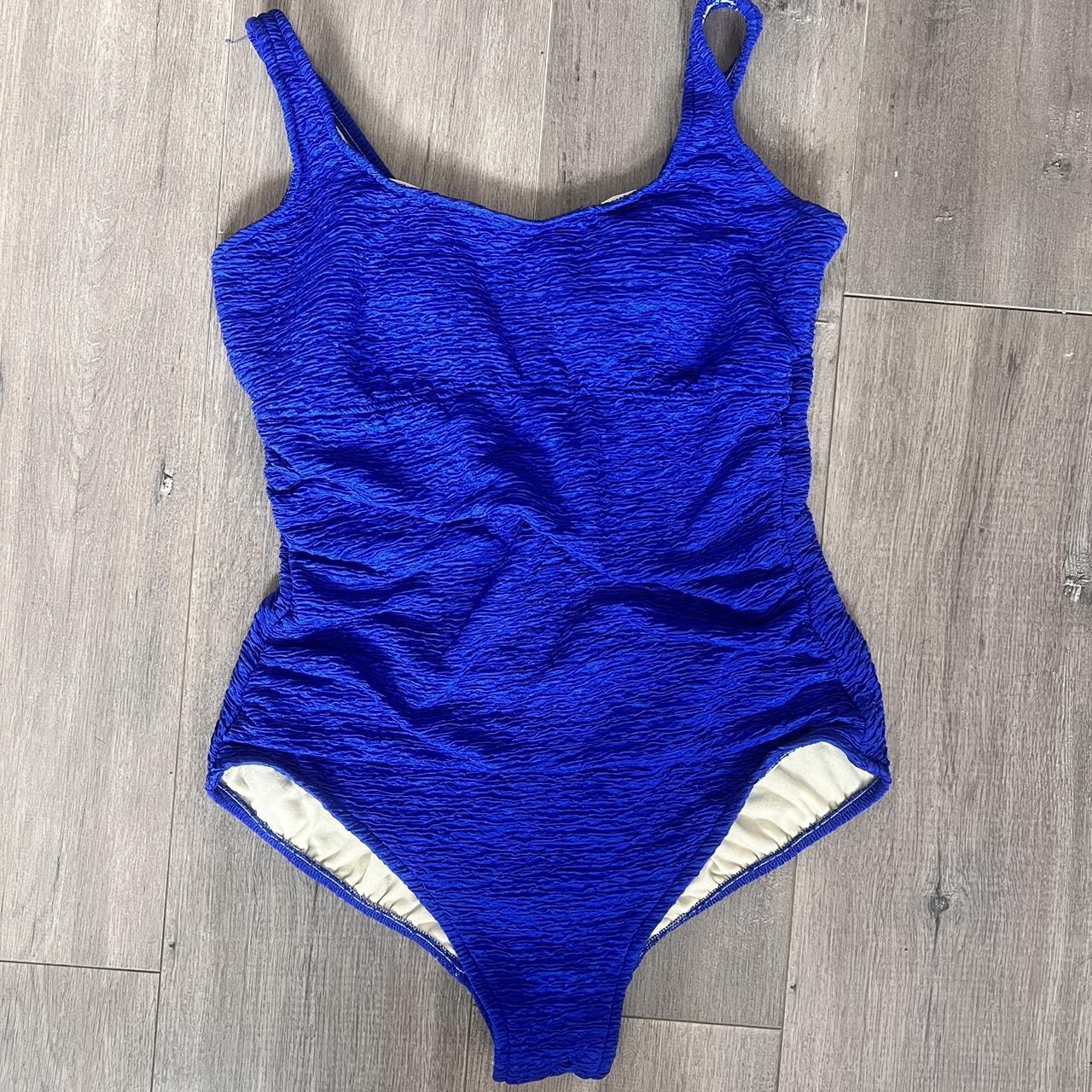 Royal Blue Color One Piece Swimsuit Open Depop