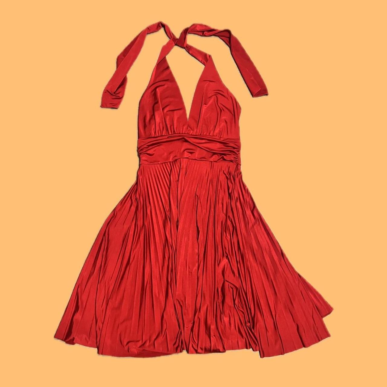 Red satin halter mini dress ️ The red is bright and... - Depop