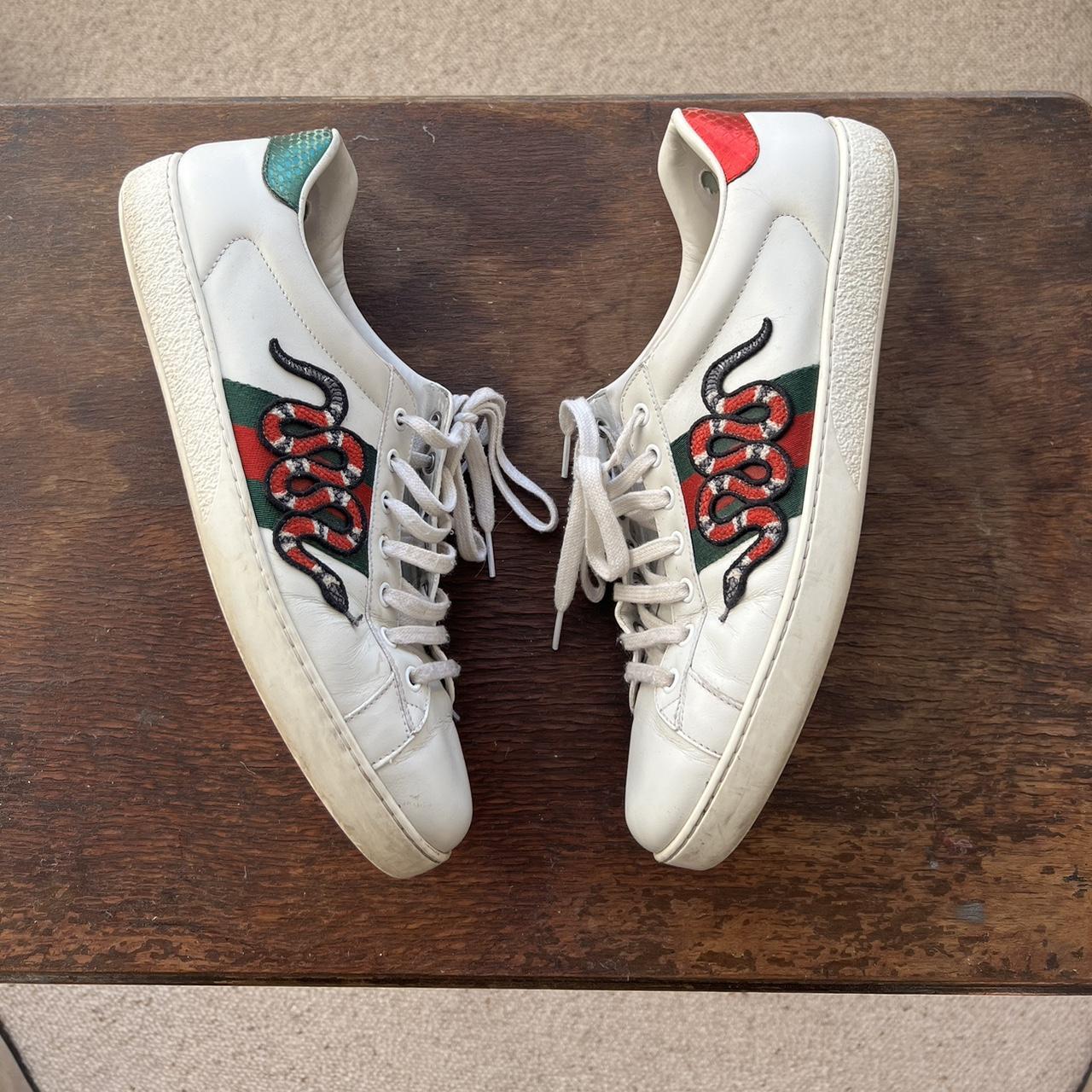 Gucci ace embroidered fashion sneaker snake