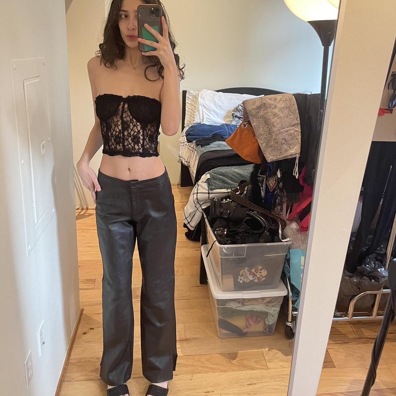 Cache Women's Pants - Brown - 4 – Cache 100% leat… - image 1