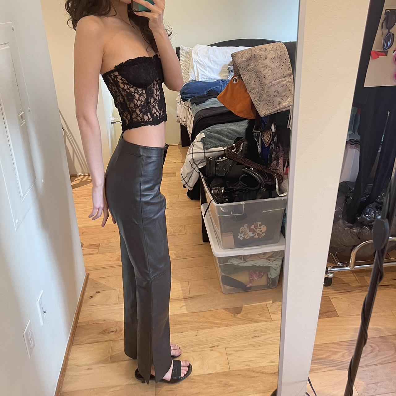 Cache Women's Pants - Brown - 4 – Cache 100% leat… - image 4