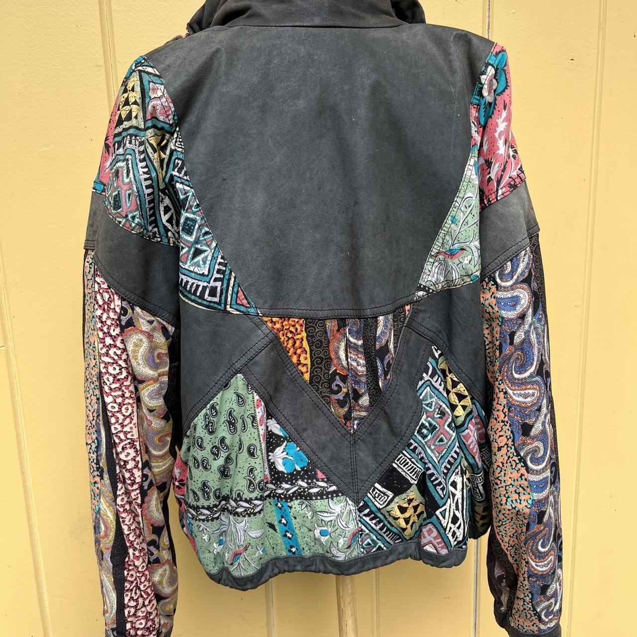 Women's Jacket - Multi/Black - S – 80s Patchwork … - image 4