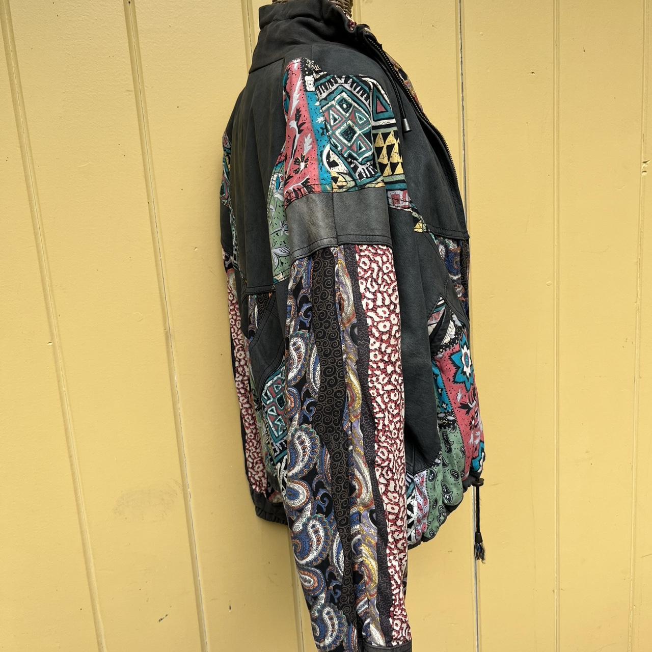Women's Jacket - Multi/Black - S – 80s Patchwork … - image 5