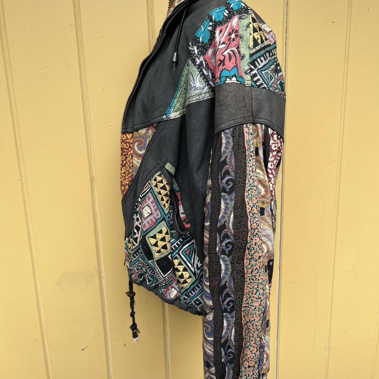 Women's Jacket - Multi/Black - S – 80s Patchwork … - image 3