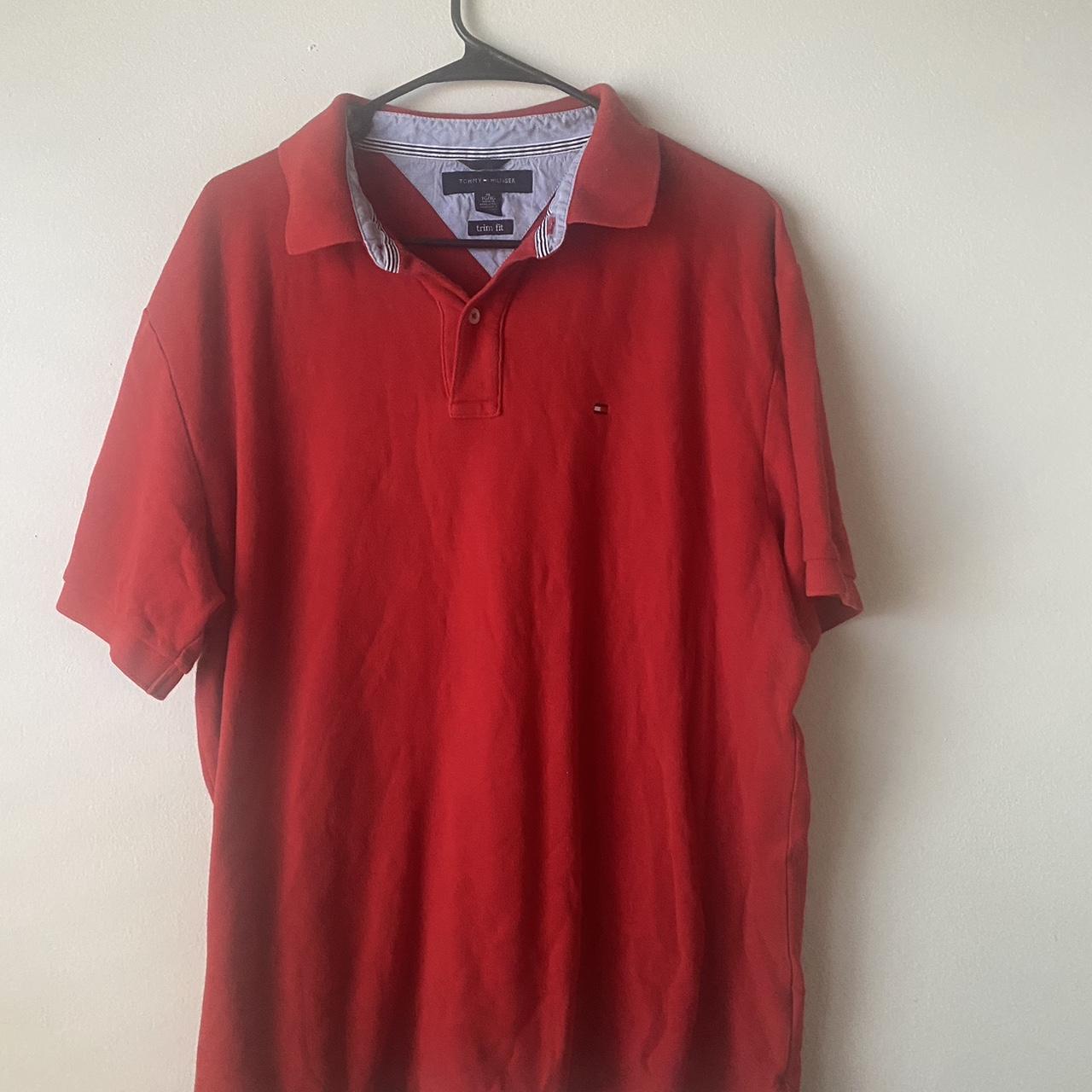 Tommy Hilfiger Men's Red Polo-shirts | Depop