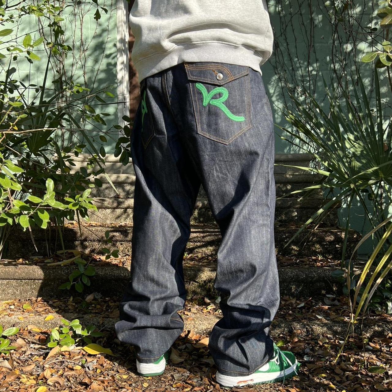 スタッズ rocawear baggy denim bboy 極太 y2k Vintage 90s Y2K Rocawear Denim Jeans Size 40 Hip Hop Baggy