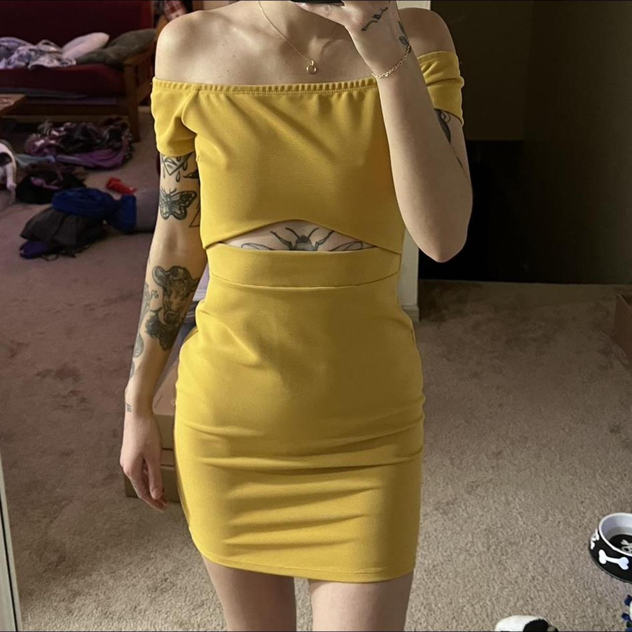 Fashion nova mustard dress hotsell