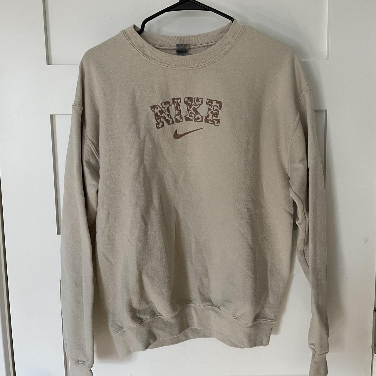 Gildan Women's Brown and Tan Sweatshirt | Depop