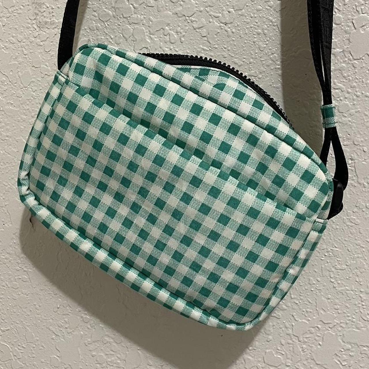 Baggu green and white gingham Never Depop