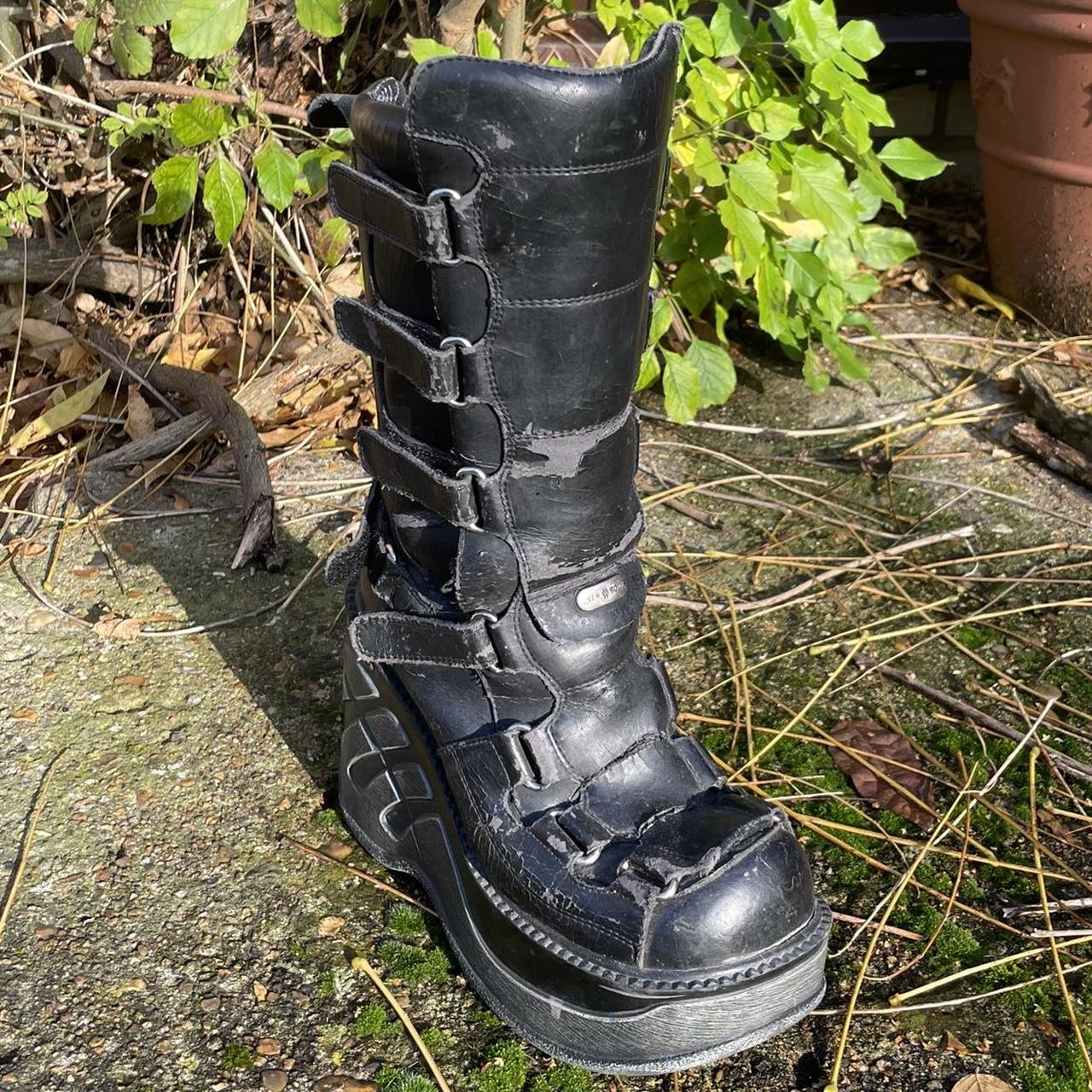 New Rock Women's Black Boots | Depop