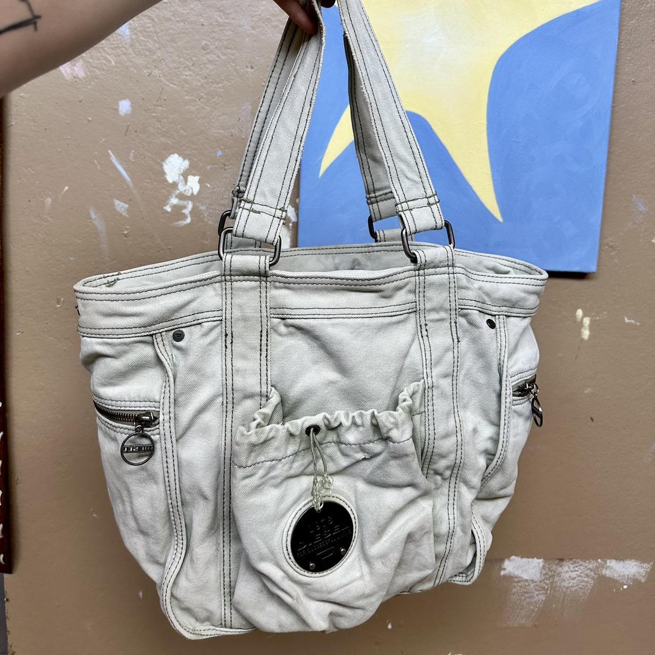 Diesel tote bag, some stains and discoloration— color