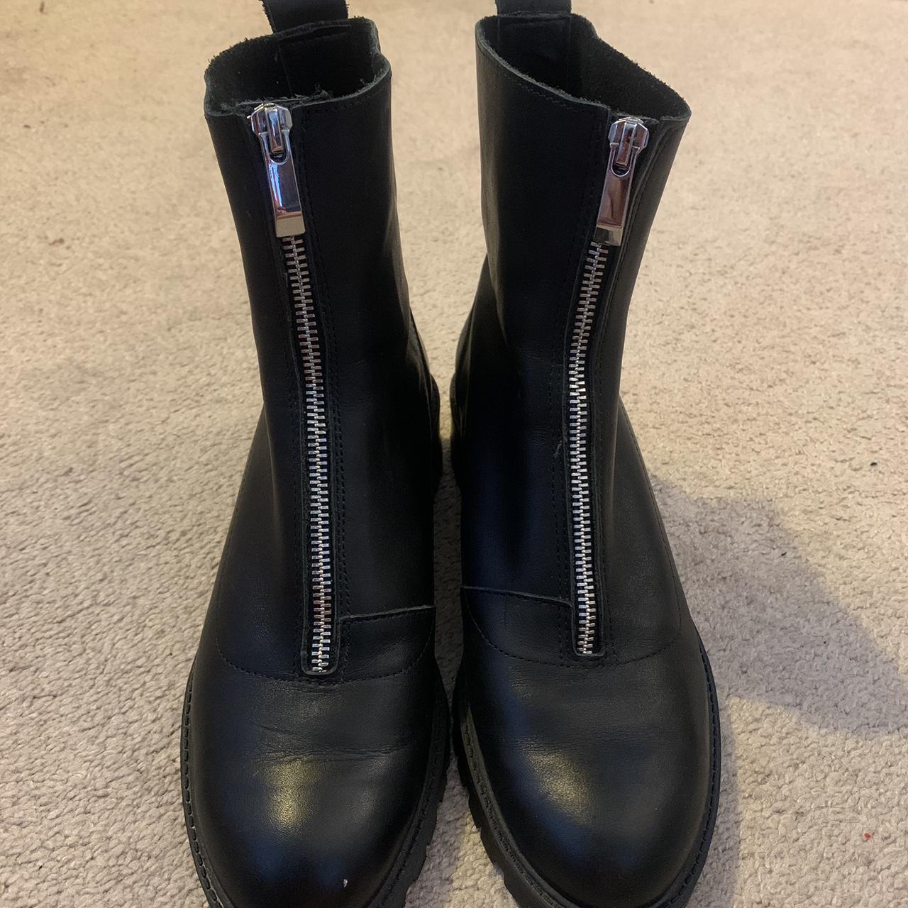 zara front zip boots
