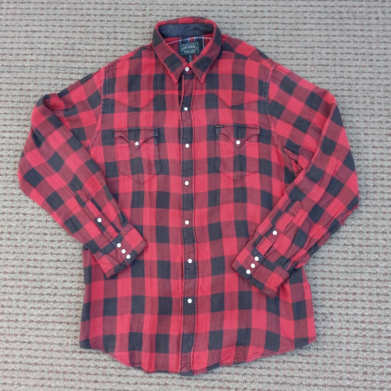 Polo Ralph Lauren polo country lined flannel shirt.... - Depop