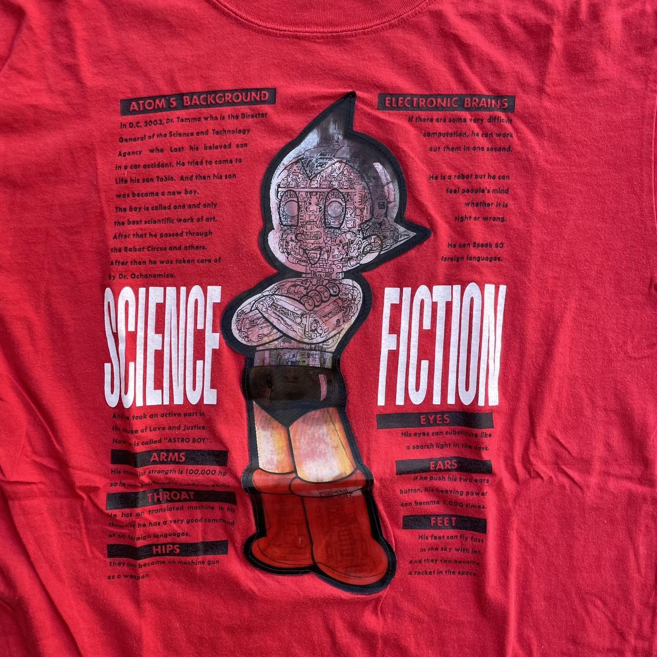 Rare • ASTRO BOY Mighty Atom Lenticular Hologram T-Shirt • Men's Large •  Red