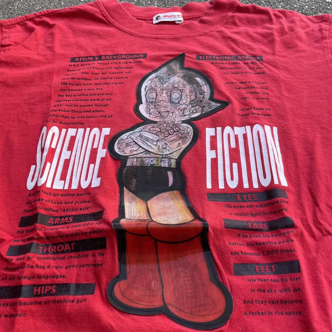Rare • ASTRO BOY Mighty Atom Lenticular Hologram T-Shirt • Men's Large •  Red