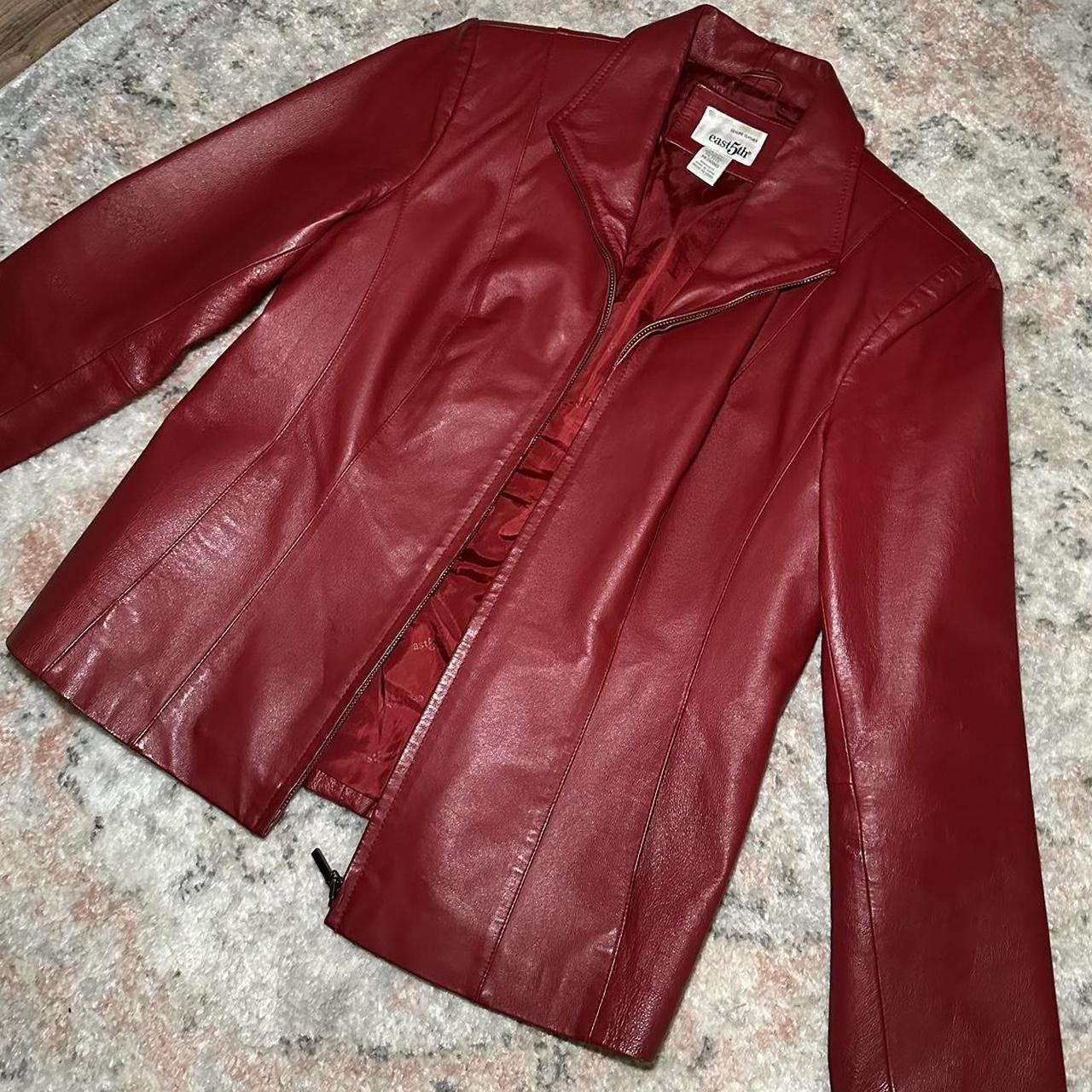 Women's Red and Burgundy Jacket | Depop