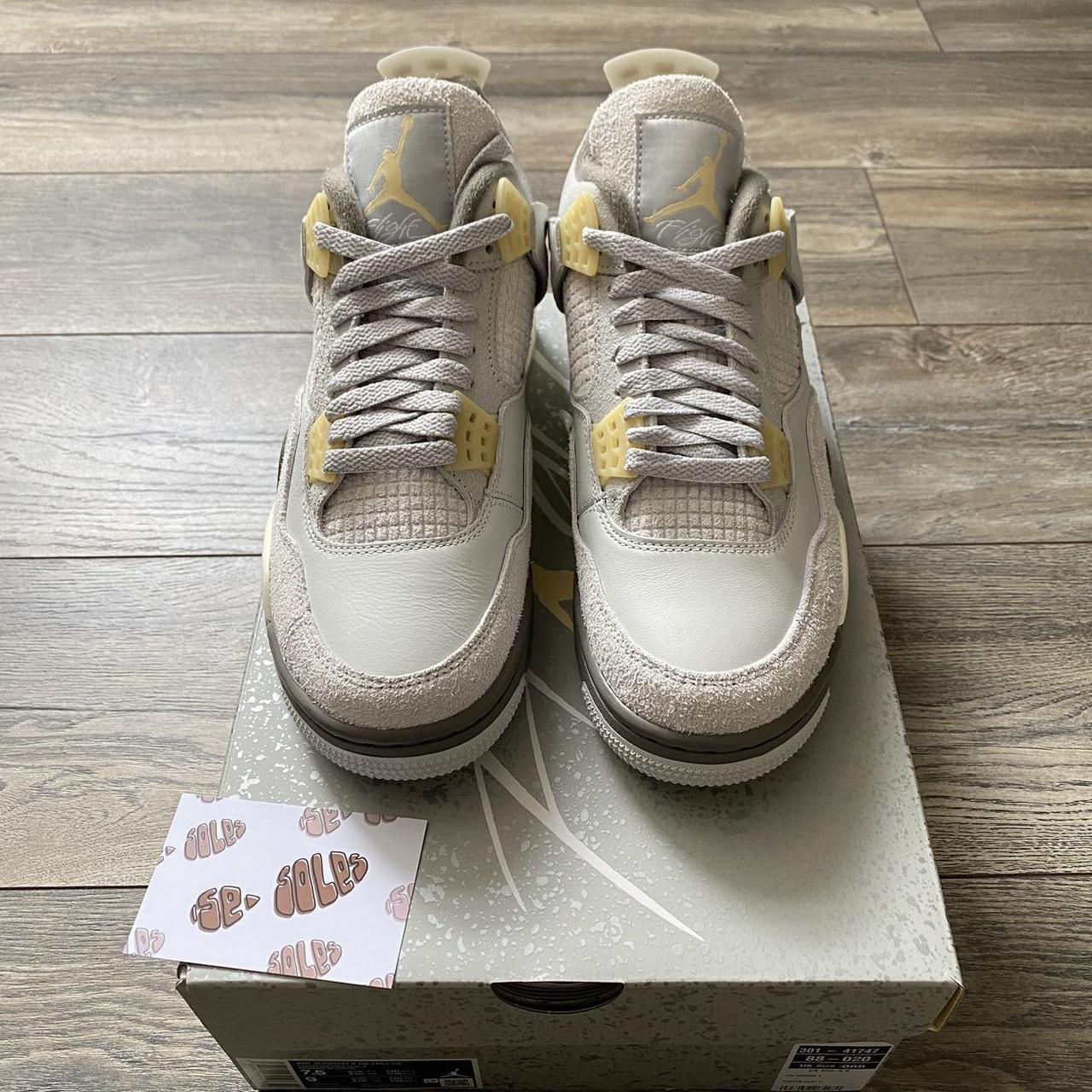 Jordan Men's Cream and Grey Trainers | Depop