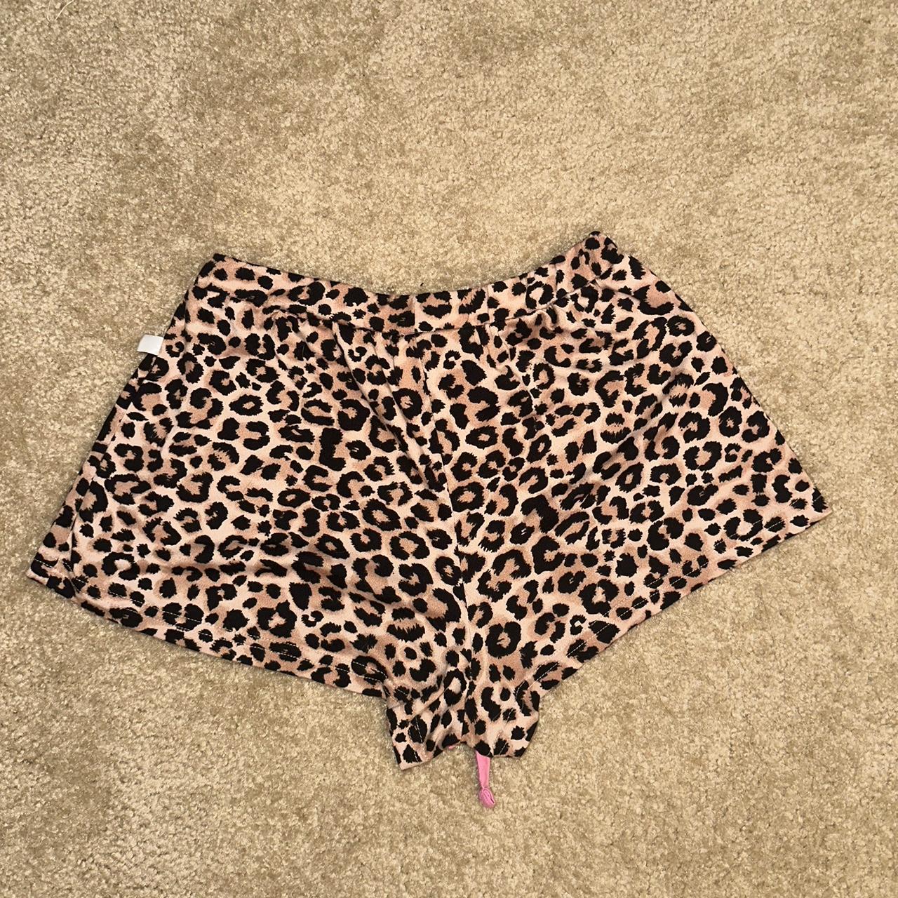scenmo cheetah print booty shorts with pink stings... - Depop