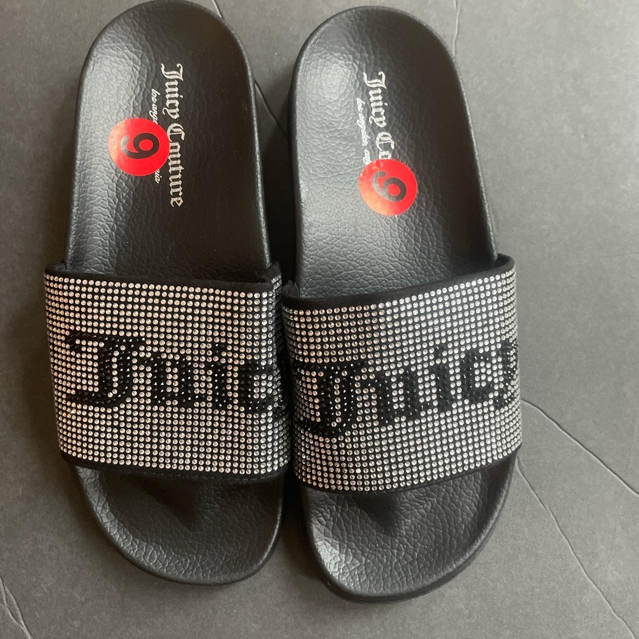 Juicy Couture Women's Black Slides Depop