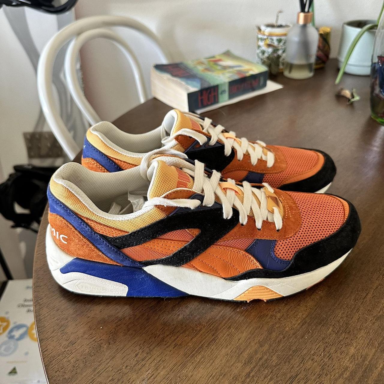 Puma Trinomic Sneakers 90s 00s style orange and. Depop