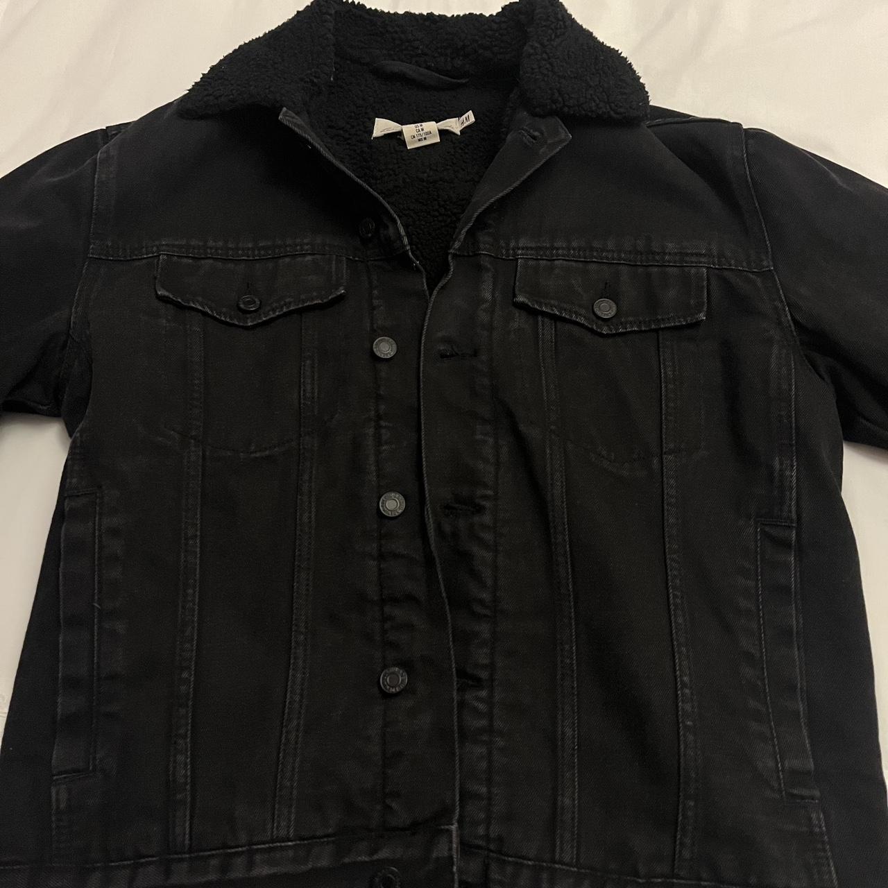 Mens black denim outlet jacket h&m