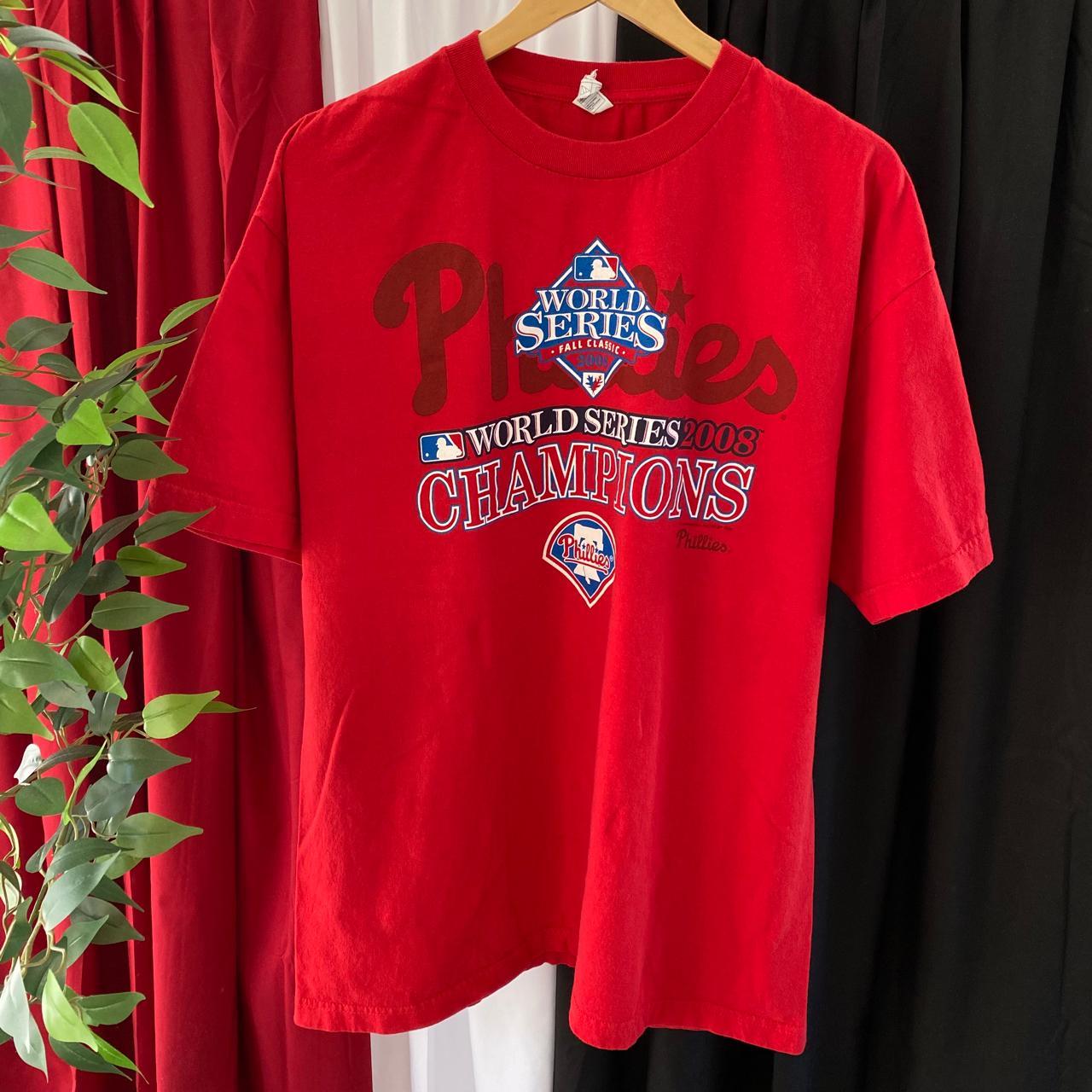 2008 Philadelphia Phillies World Series Champions MLB T Shirt Size