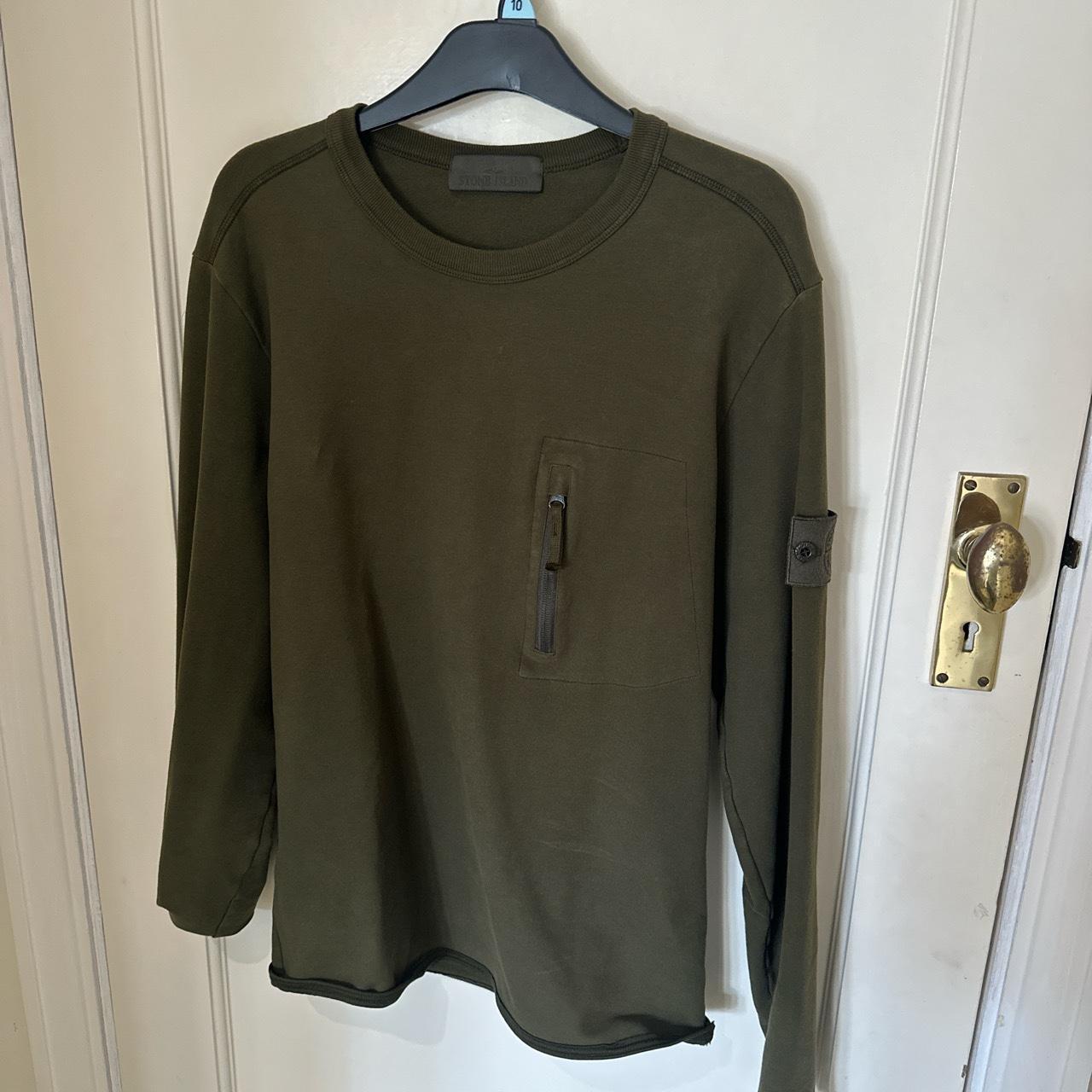 Size medium green Ghost jumper with front pocket.... - Depop