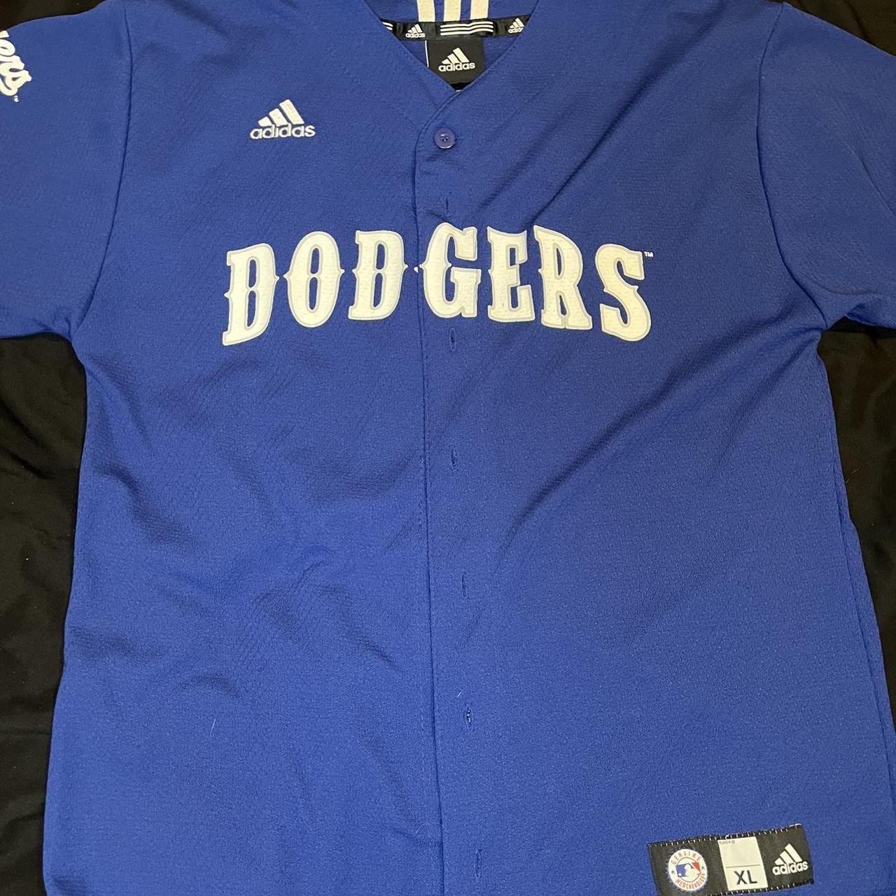 Los Angeles Dodgers Adidas button up Jersey was - Depop