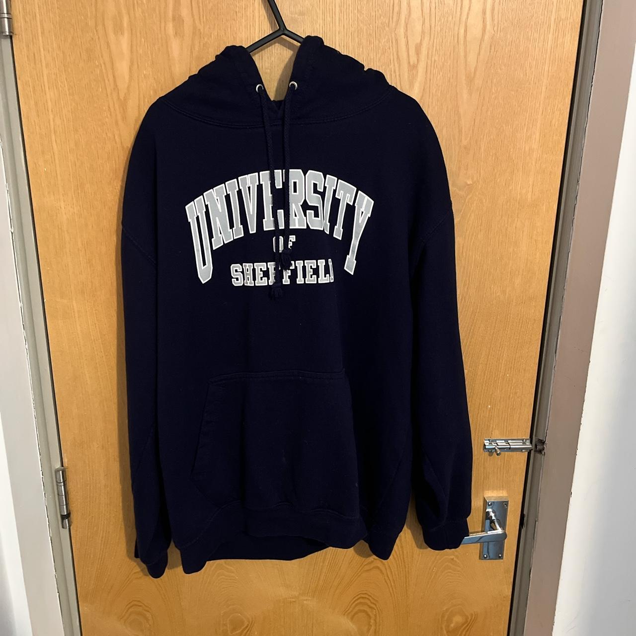 Navy Blue University of Sheffield Hoodie V comfy and... - Depop