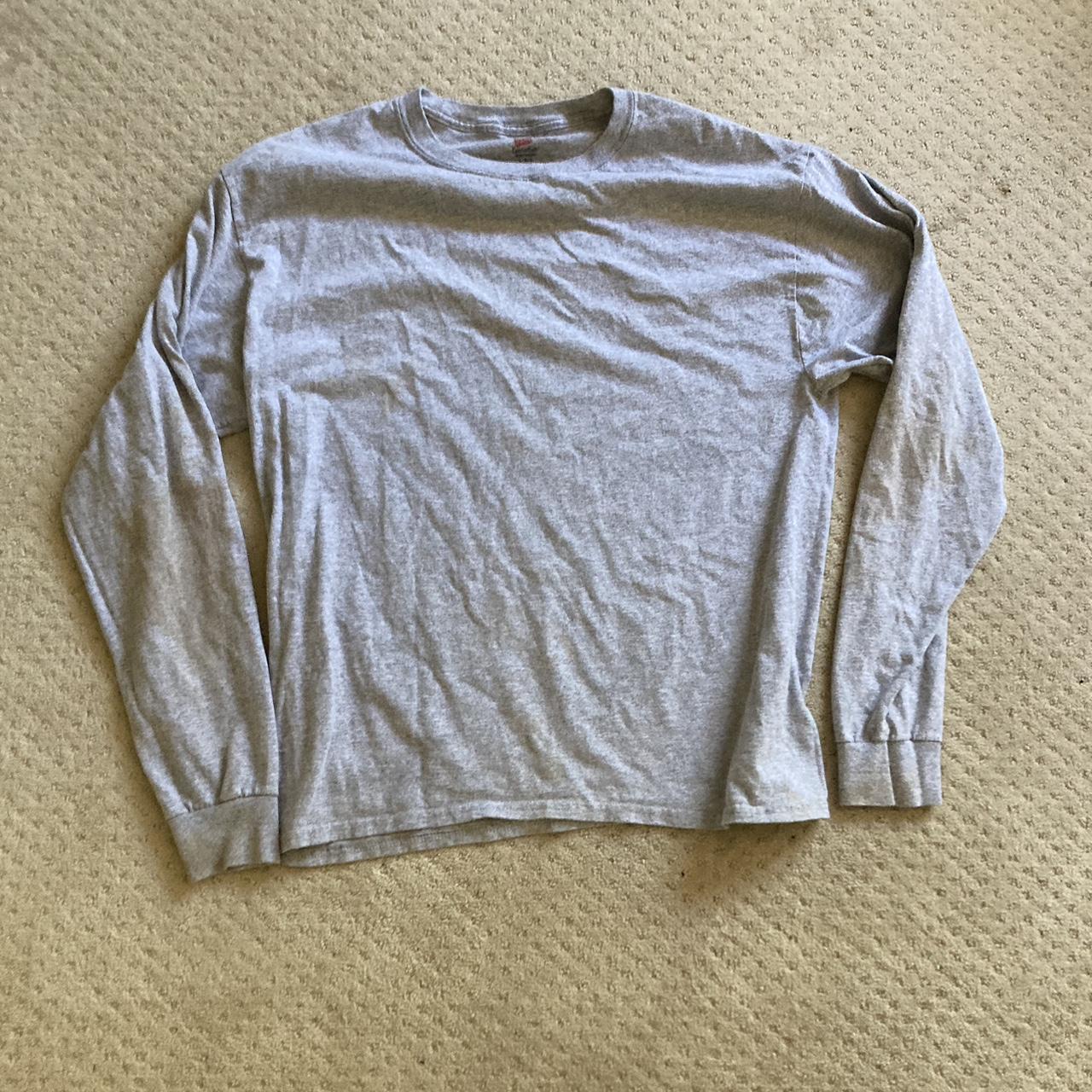 Vintage warm hanes long sleeve. Grey size large. - Depop