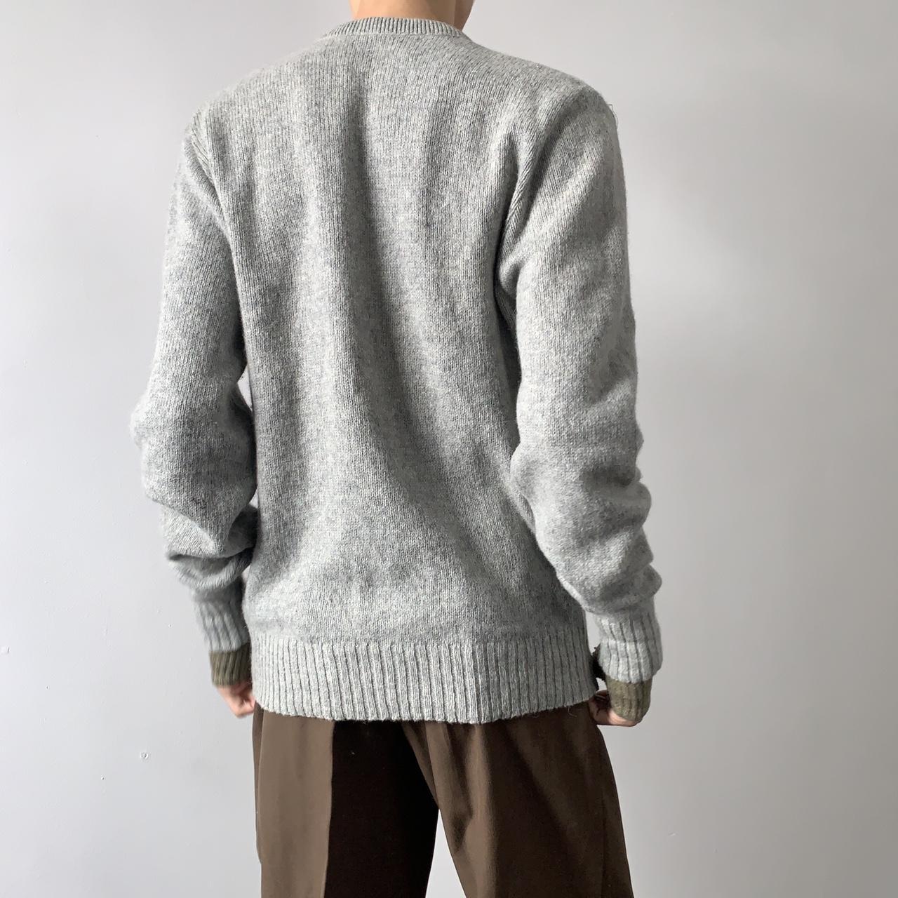 vintage light grey sweater warm wool knit light... - Depop