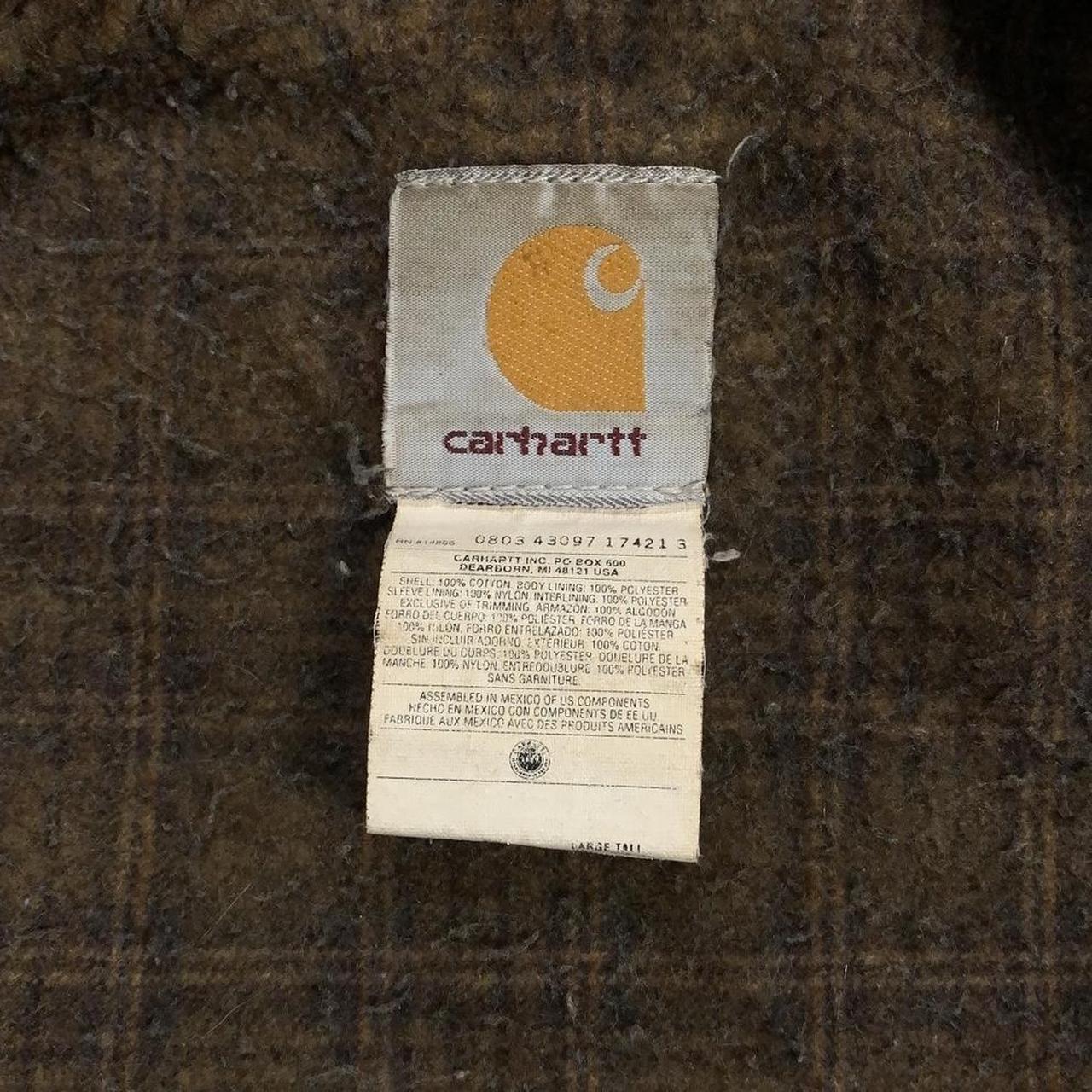 vintage carhartt C52 CHT jacket faded khaki denim... - Depop