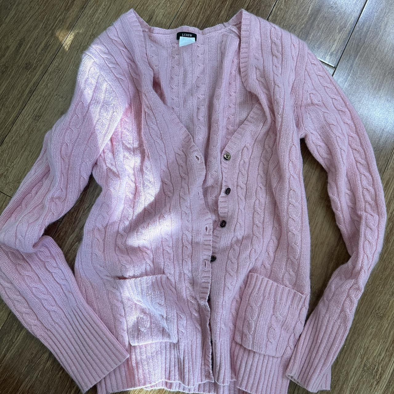 J.Crew Women's Pink Cardigan Depop