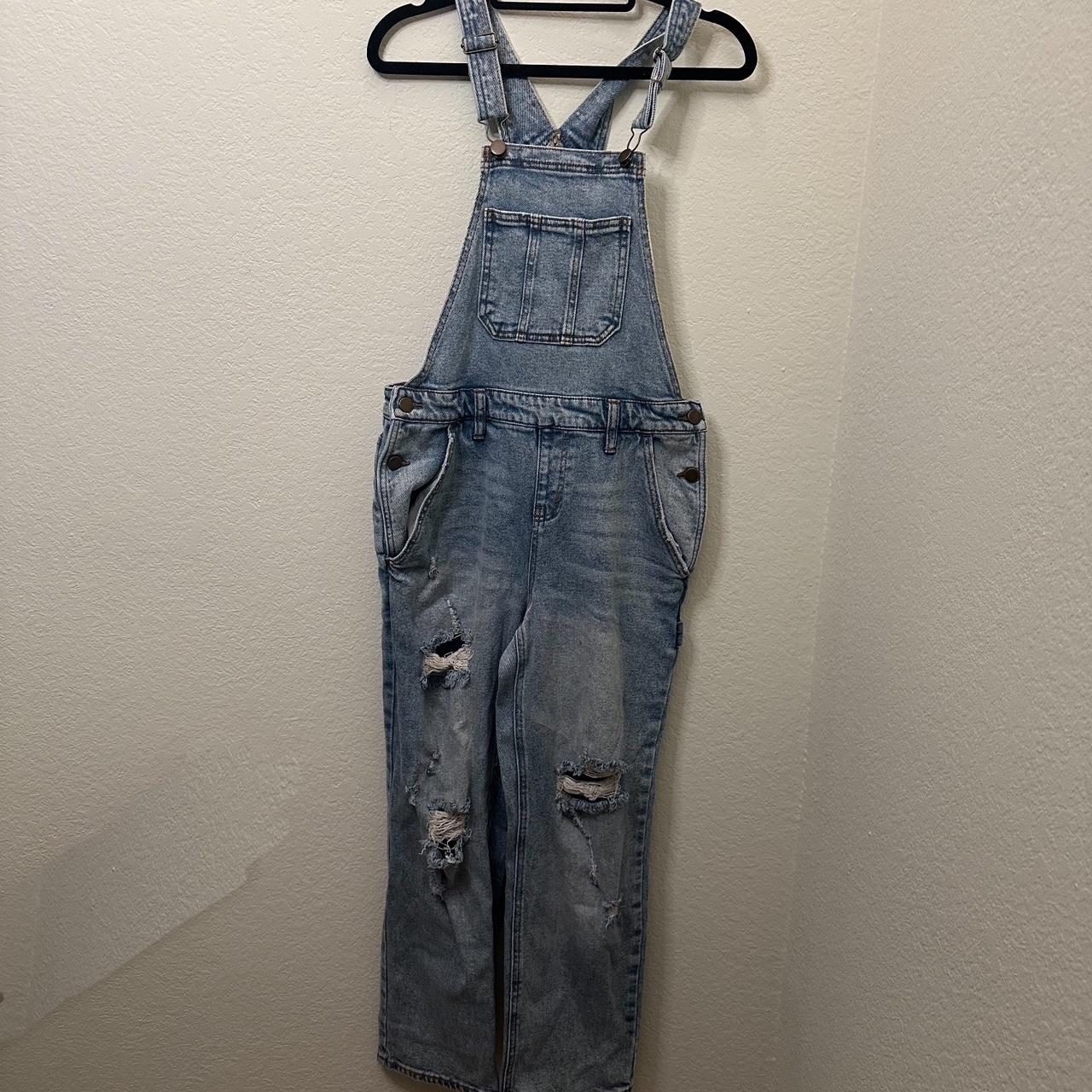 Jean Overalls Ripped Jeans Lightwashed Colored. Depop