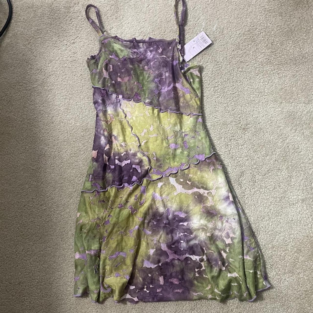 NEW WITH TAGS Wild Fable Purple and Green Sundress... - Depop