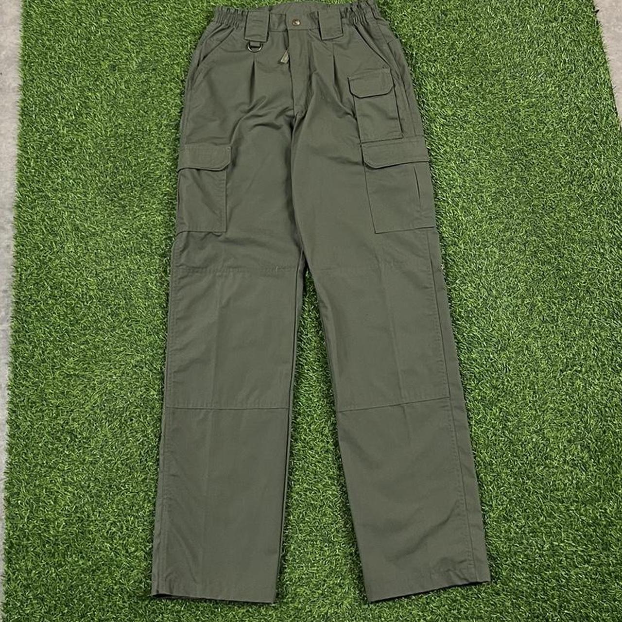 Olive green baggy cargo pants Tactical double knee... Depop