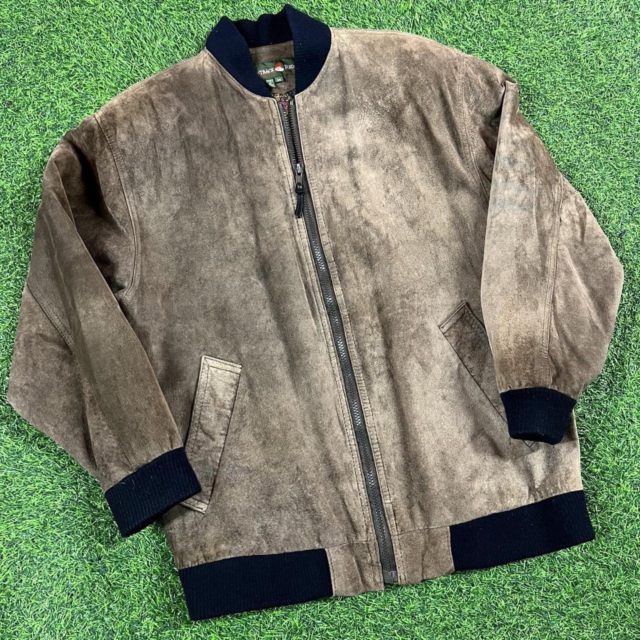 Vintage brown leather bomber jacket G3 earth tone... - Depop