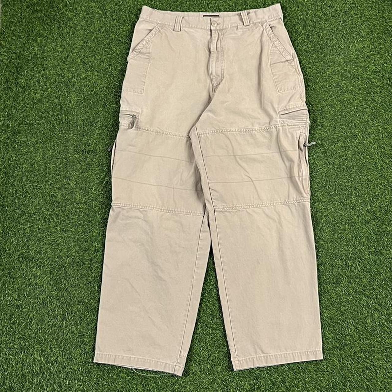 Y2K cream baggy cargo pants Earth tone tan beige... Depop