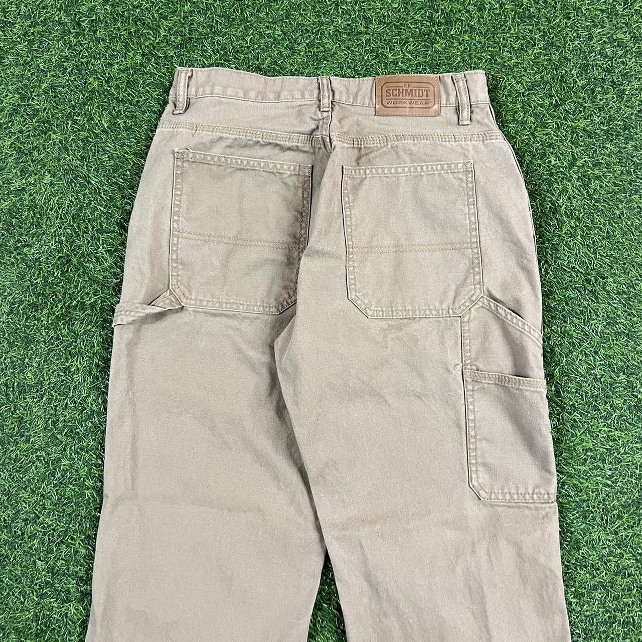 Tan baggy carpenter pants Workwear utility pants... - Depop