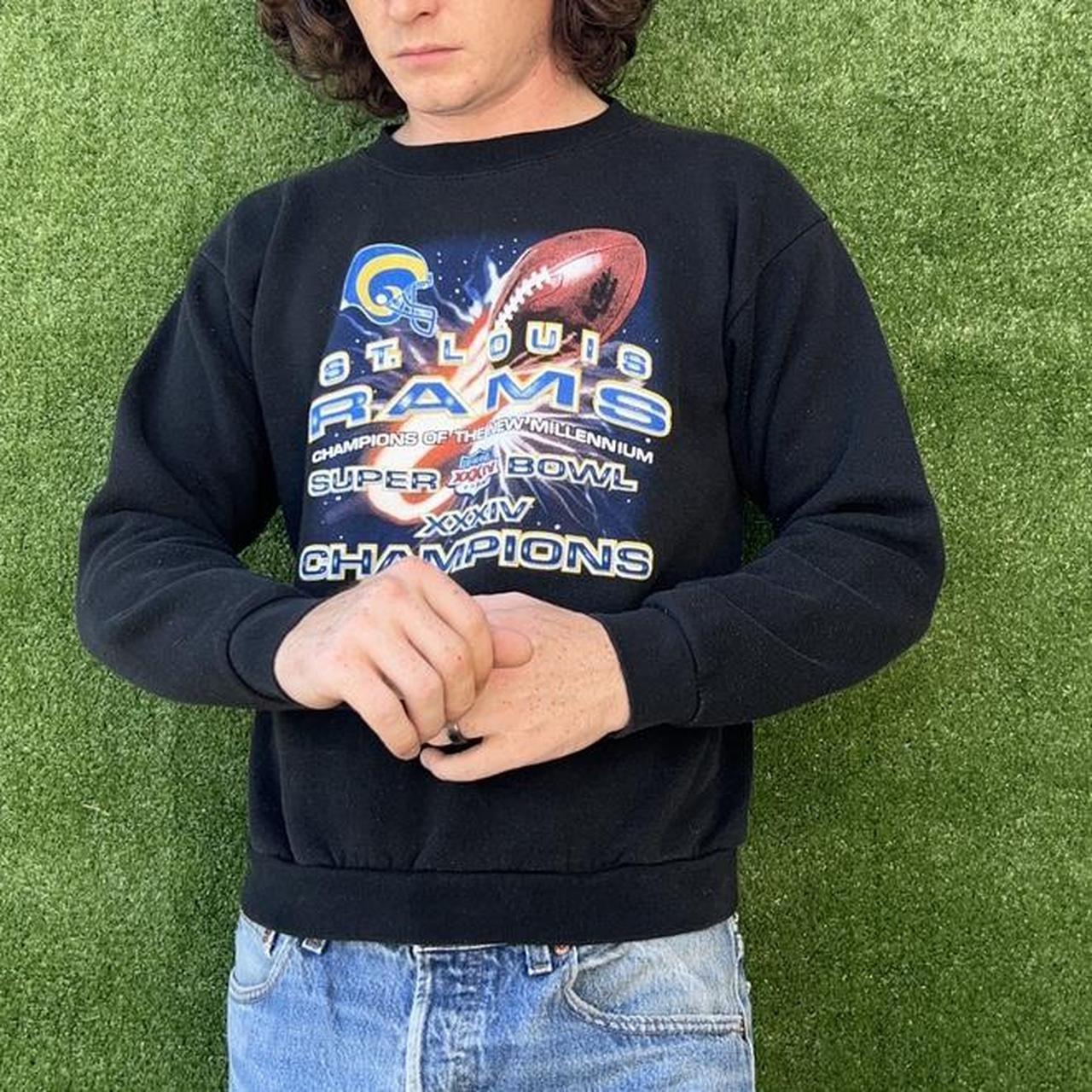 Vintage 90's St. Louis Rams Football Hoodie Size - Depop