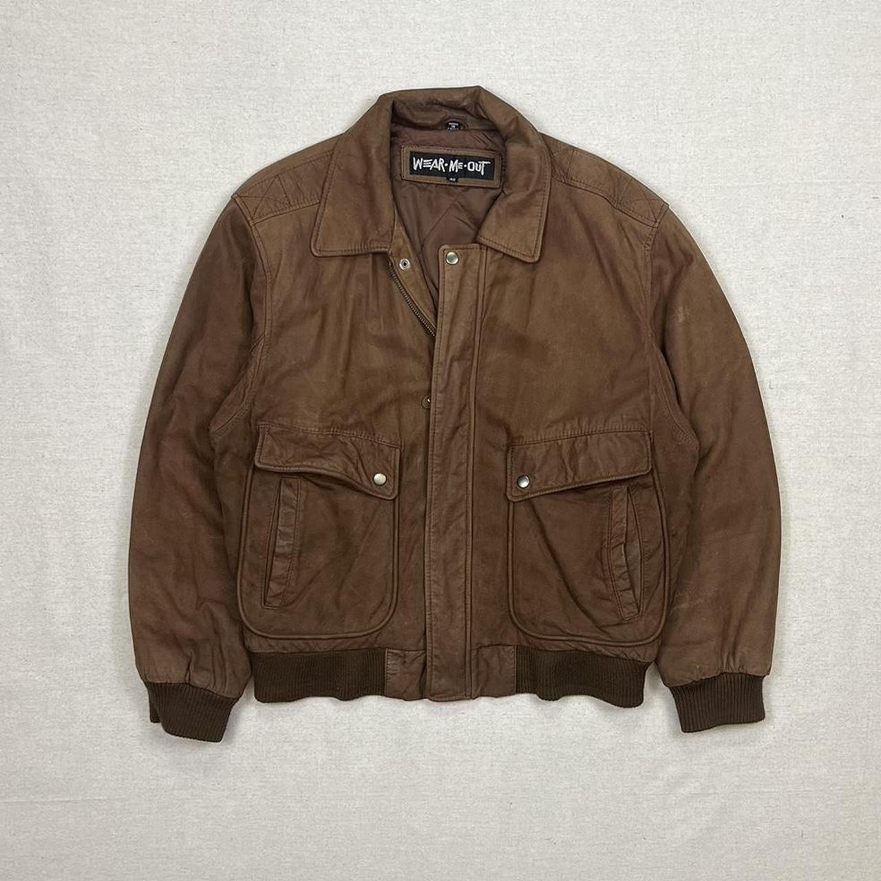 Vintage Oversized Cleveland Browns leather bomber - Depop