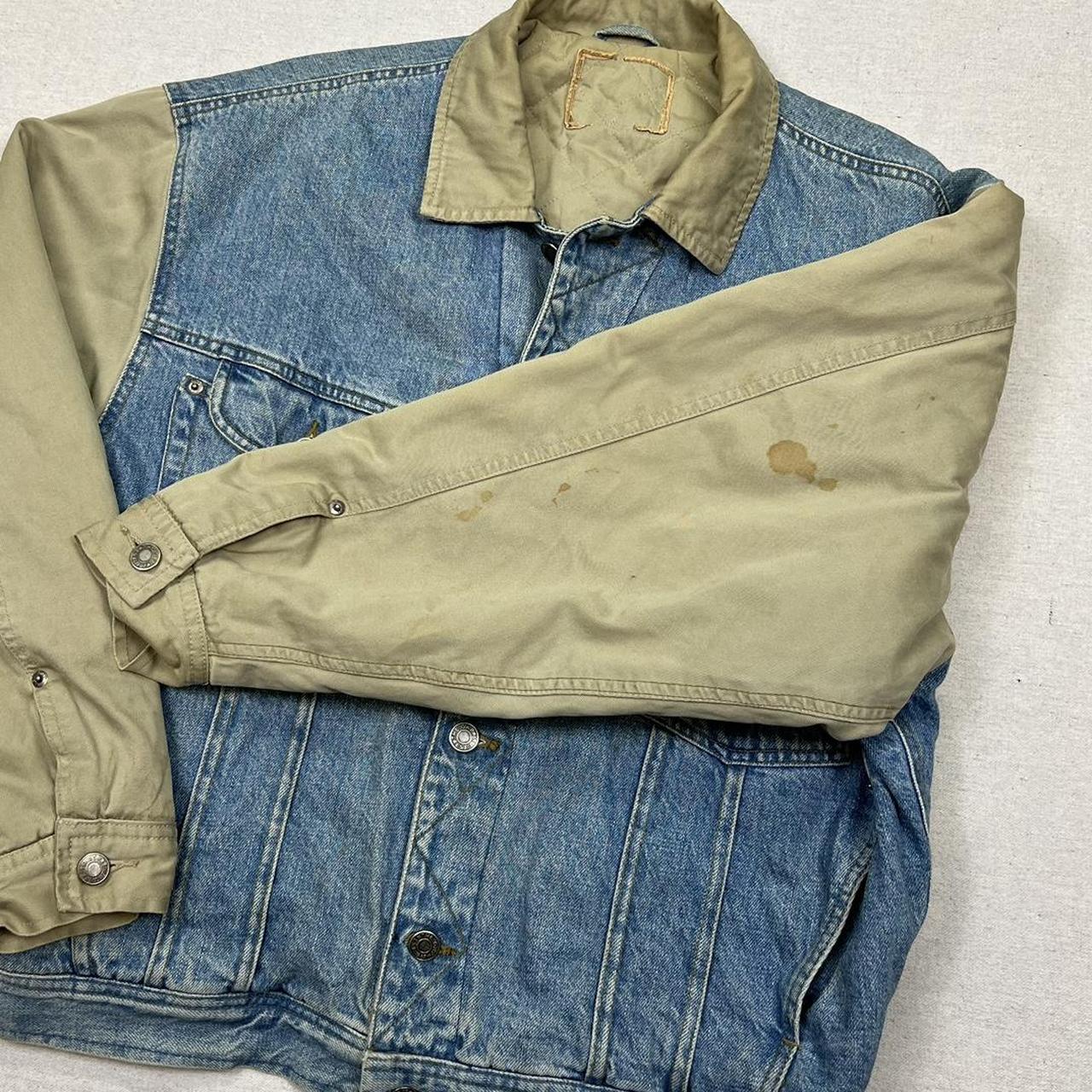 Vintage 90s denim varsity jacket Y2K bomber jacket | Depop