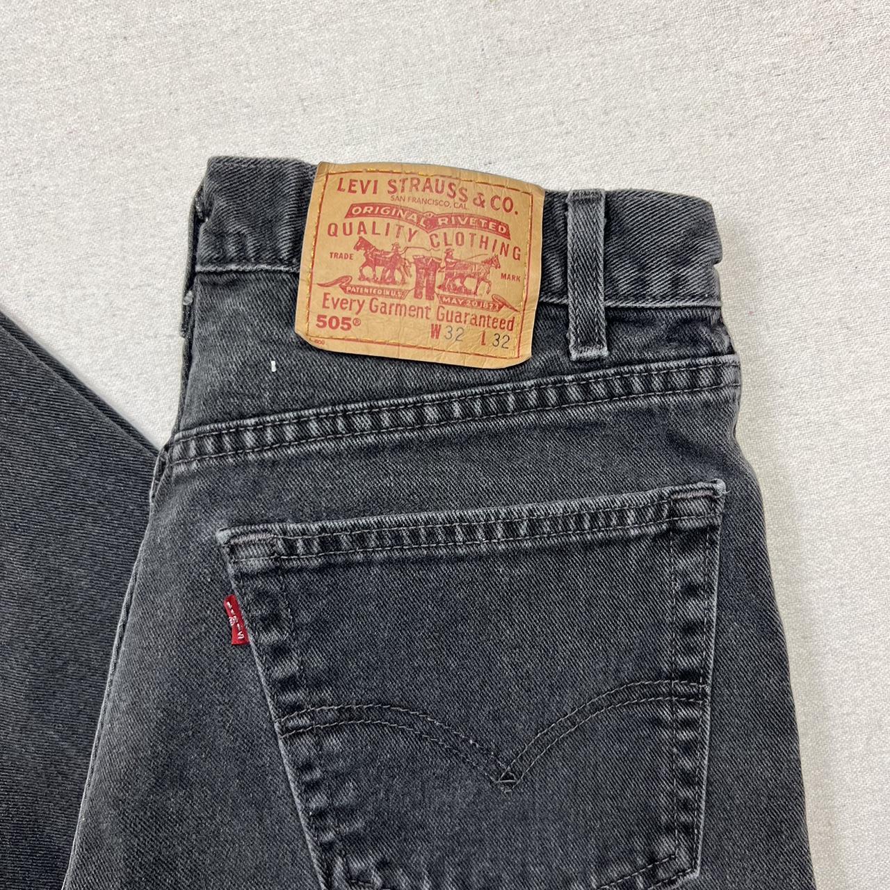 Vintage y2k black levis 505 jeans Black straight leg... - Depop