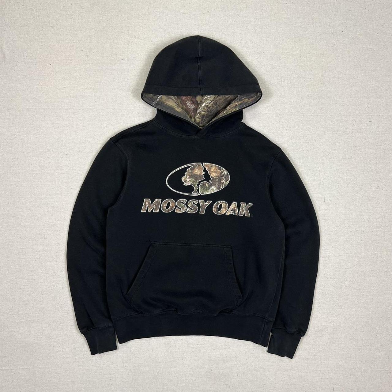 Y2K black mossy oak hunting hoodie Black hooded... - Depop