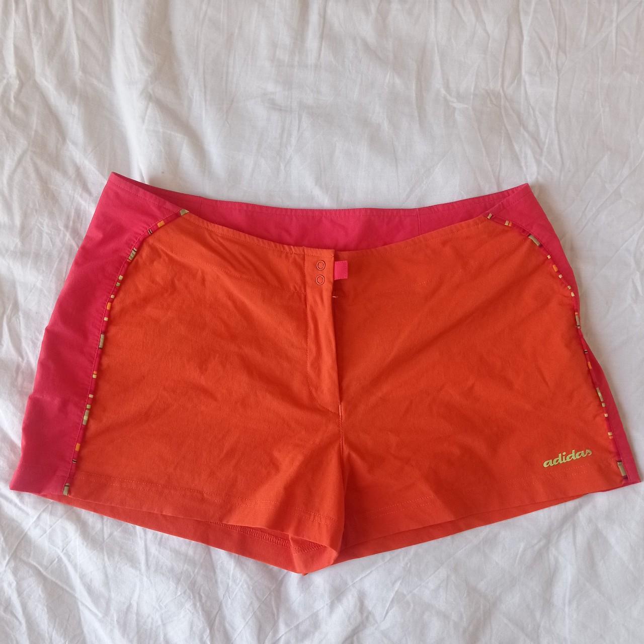 Adidas Vintage Orange Booty Shorts Size 16 Runs Depop 0862