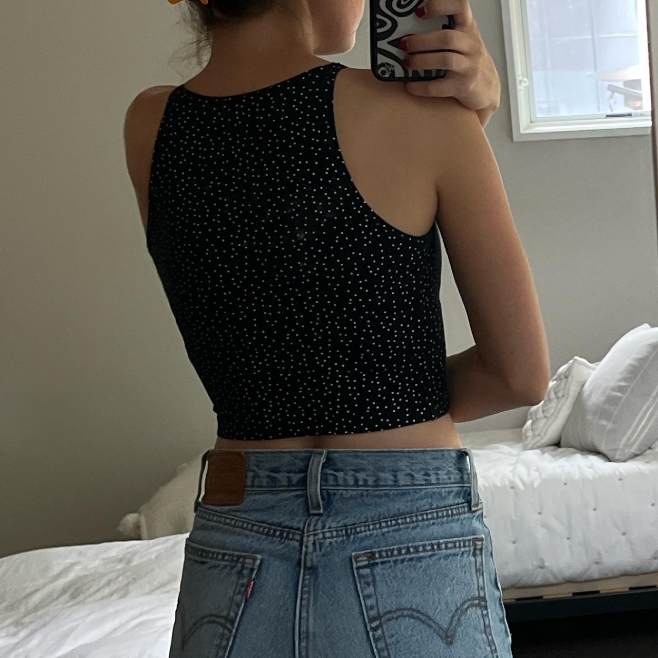 American apparel dotted crop top #AA #american... - Depop