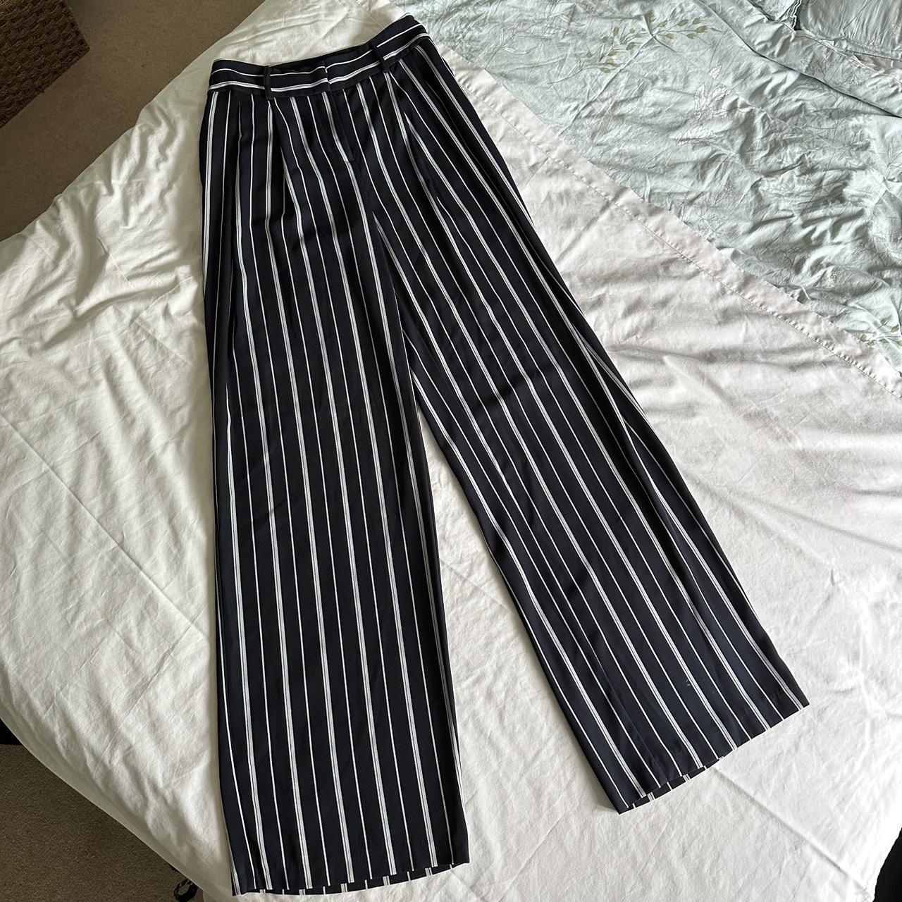 Extra long navy pinstripe trousers from next 36inch leg - Depop