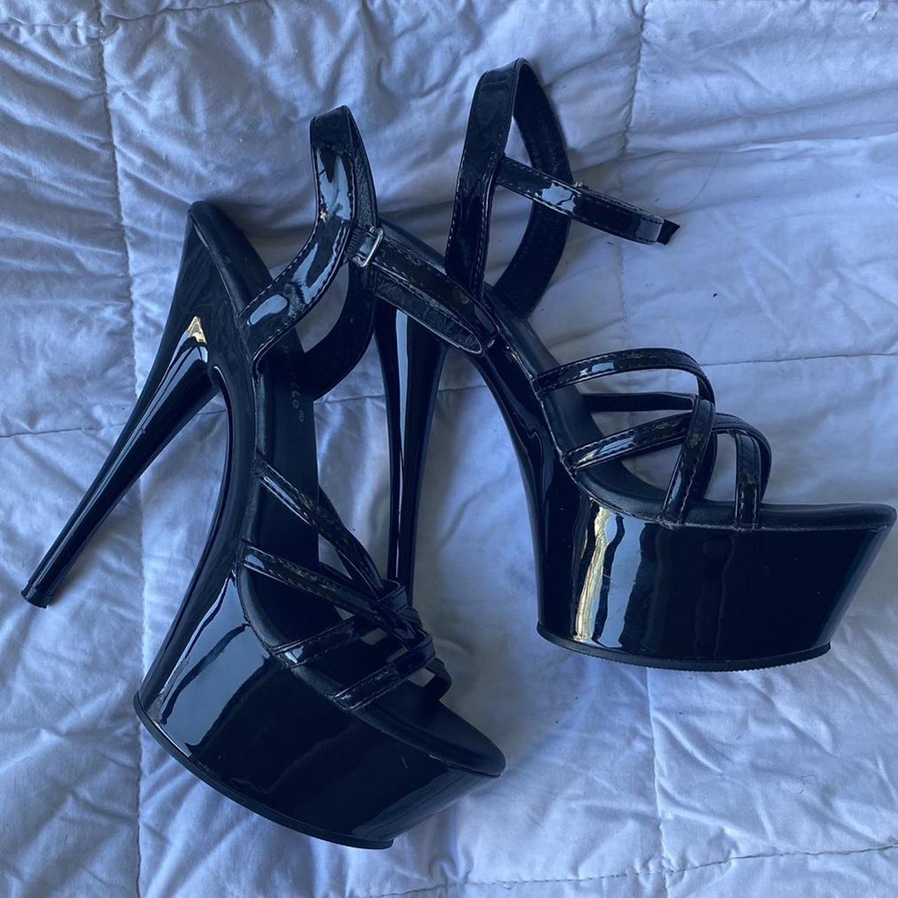 black stripper heels ☆ good condition ☆ brand is... - Depop